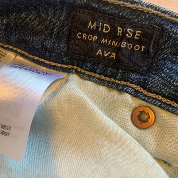 Women’s Size 4 Ava Cropped Lucky Brand Jeans Blue Crop Mini Boot Mid Rise - Picture 5 of 6
